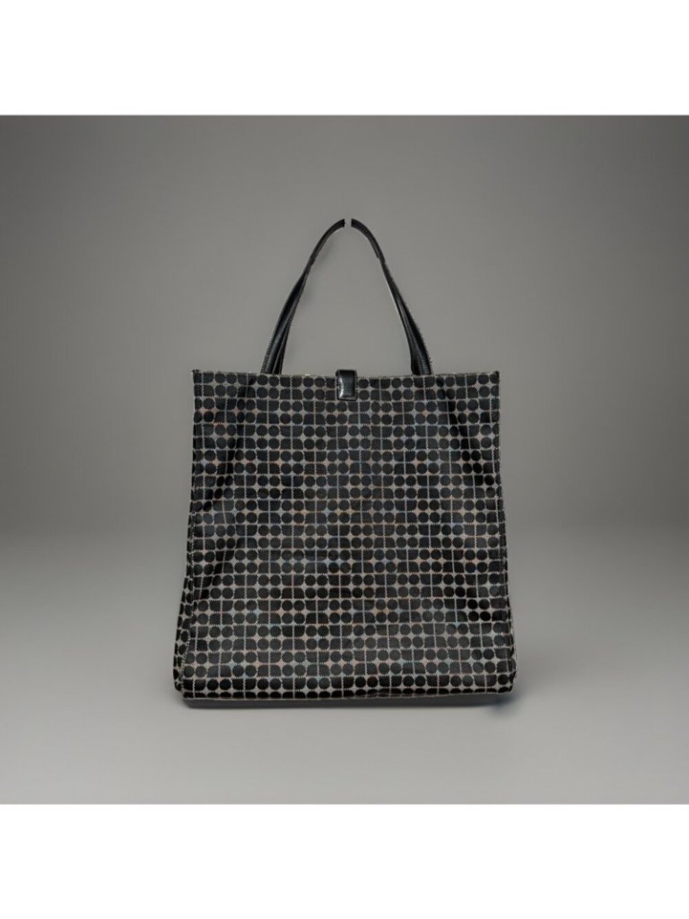 Kate Spade New York Black Beige Geometric Jacquard Classic Print Large Tote Bag - Picture 2 of 16